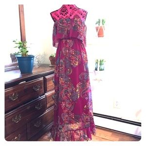 Strapless Paisley Maxi Dress